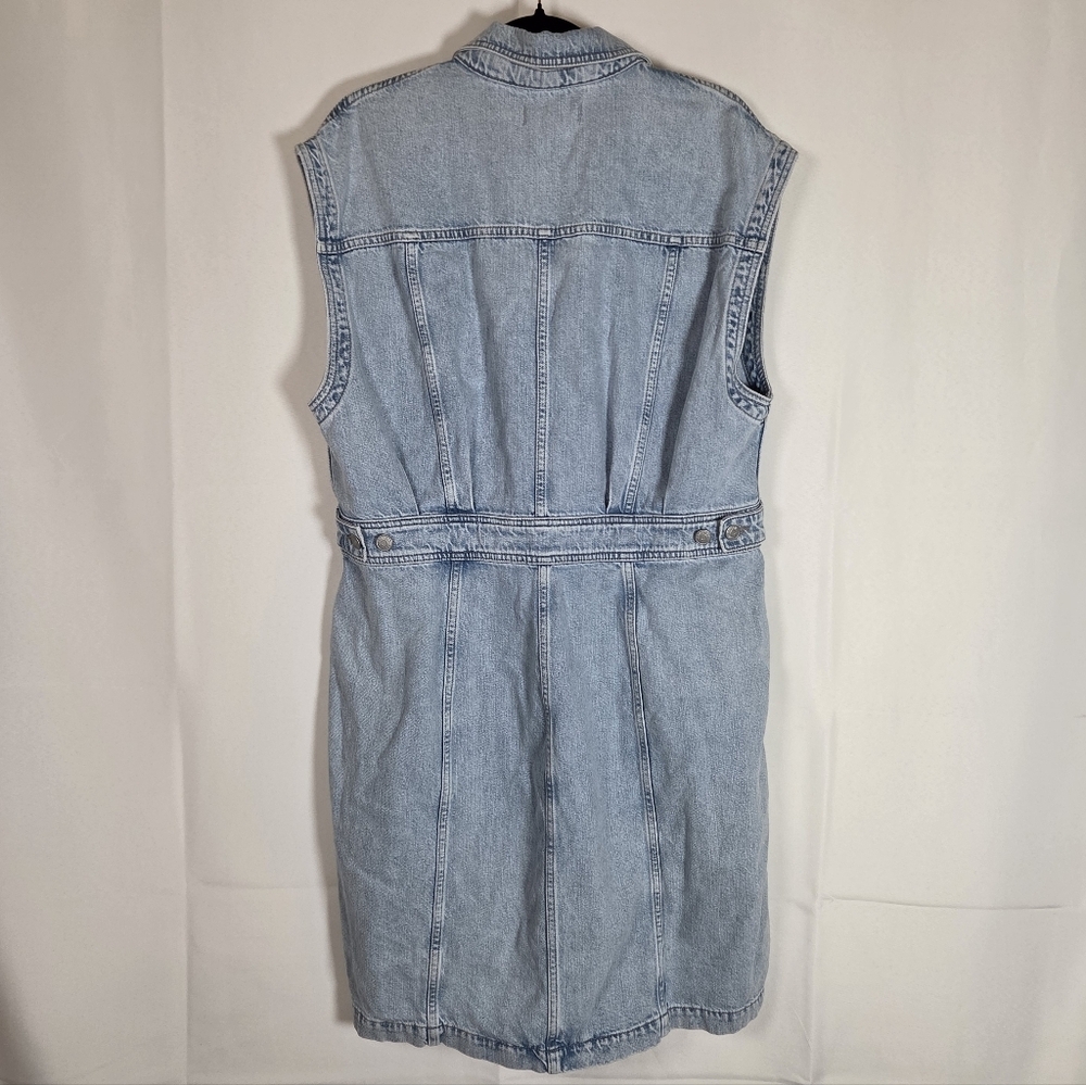 Madewell Denim Cap Sleeve Shirtdress in Aquino Wash Blue Jean NR022 Size 16 - Picture 7 of 13